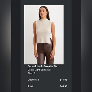 Funnel Neck Sweater Top